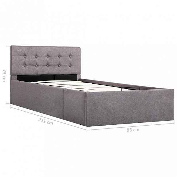 Postel s úložným prostorem taupe Dekorhome 90 x 200 cm
