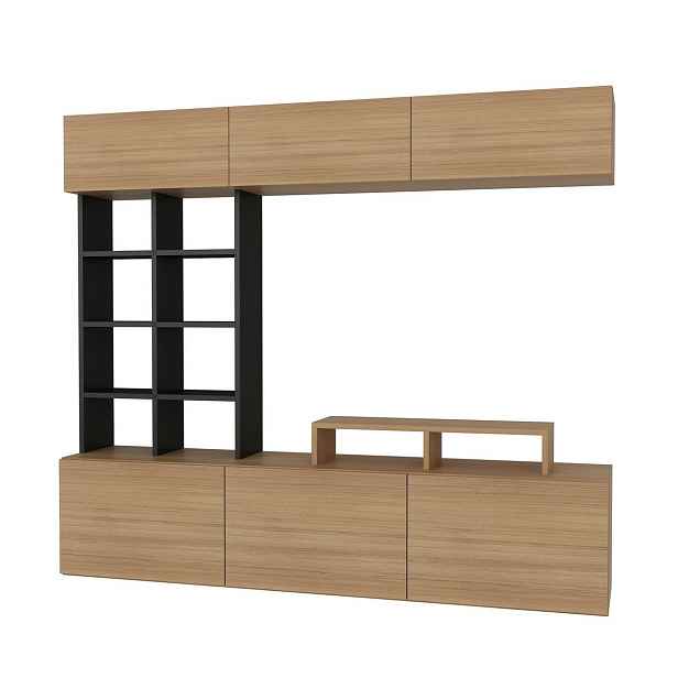 Televizní stěna Teak and Black