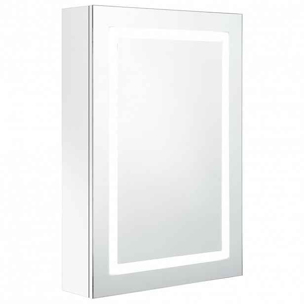 vidaXL LED koupelnová skříňka se zrcadlem zářivě bílá 50 x 13 x 70 cm