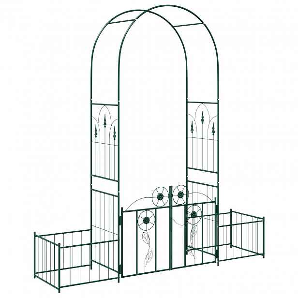 vidaXL Zahradní oblouk Zelená 203 x 50 x 218 cm Ocel
