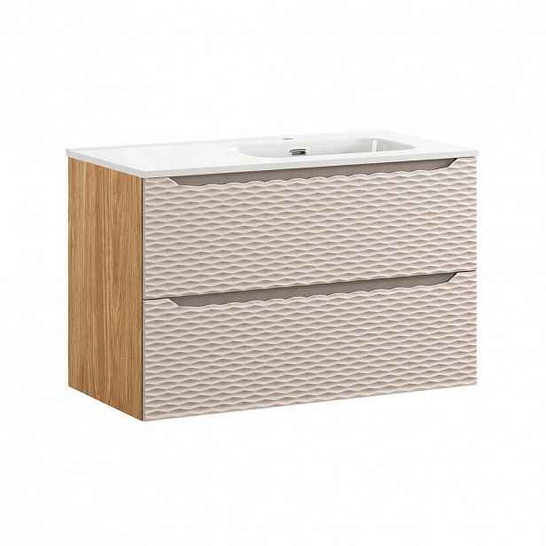 Petits-meubles UMYVADLO 90cm Elora Béžová a dřevo