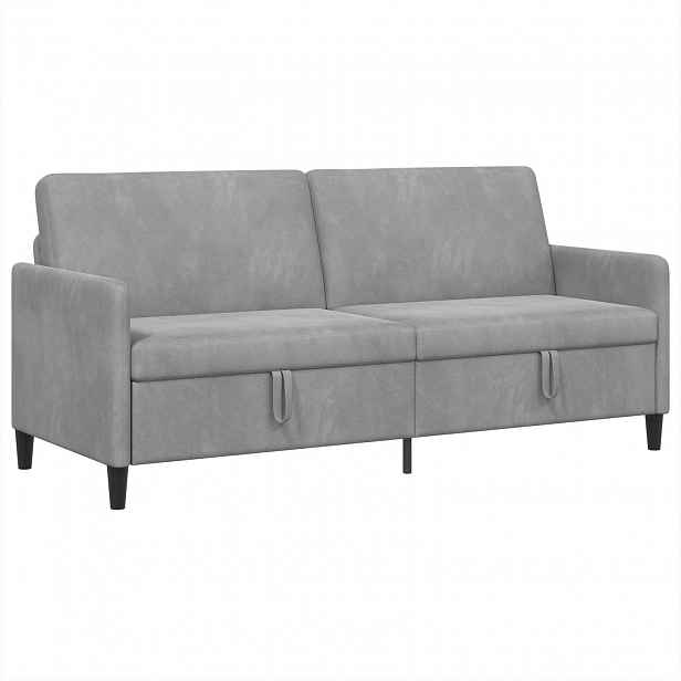 vidaXL Sofa s úložným prostorem Světle šedá 192 x 78 x 87 cm Polyester