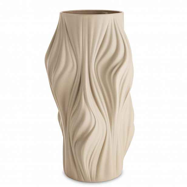 Elegantní Váza Flakon Porcelánová Béžová 35,5 cm Styl Přírodní Dekorace