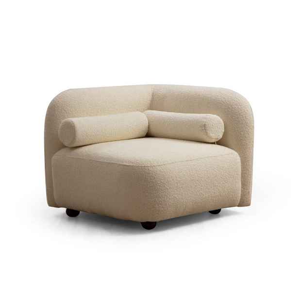 Hanah Home Rohové křeslo Victoria bouclé krémové