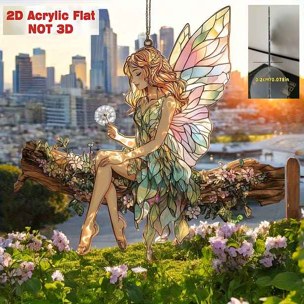 TEMU 2D Plochý, 2D Plochý Okouzlující Akrylový Lapač Slunce pro Víly, Ideální do Zahrádky s Vílami, Dekorace na Okno, Obývák, Ložnice, Veranda,