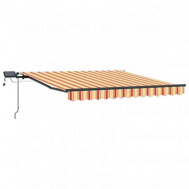 vidaXL Stahovací markýza Žlutá a oranžová 300 x 250 cm Látka a hliník