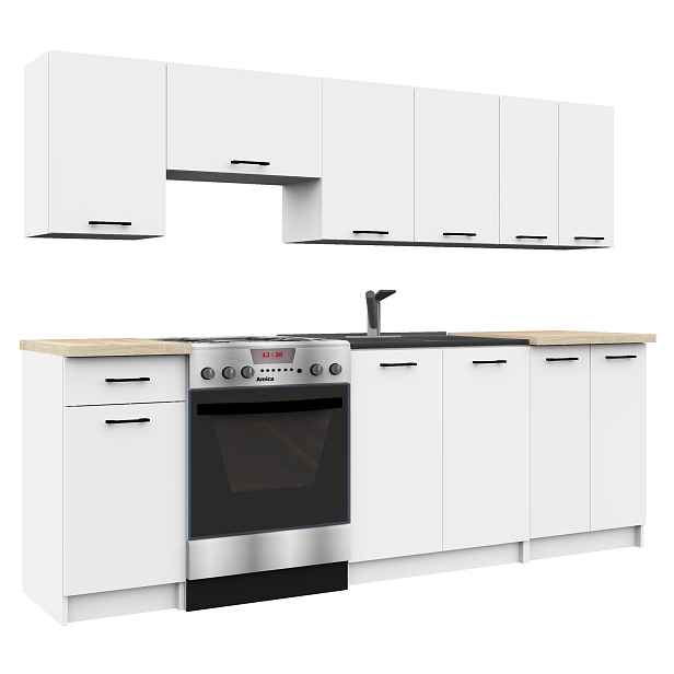 Ak furniture Kuchyňská linka Olivie 2,4 m bílá
