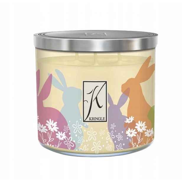 Bunnies & Flowers – Kringle Candle – vonná svíčka se 3 knoty