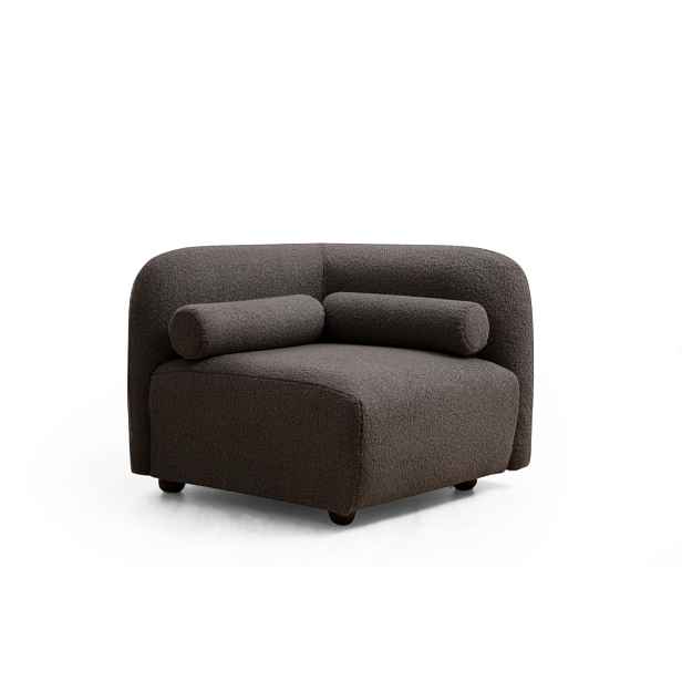 Hanah Home Rohové křeslo Viktoria bouclé tmavě šedé
