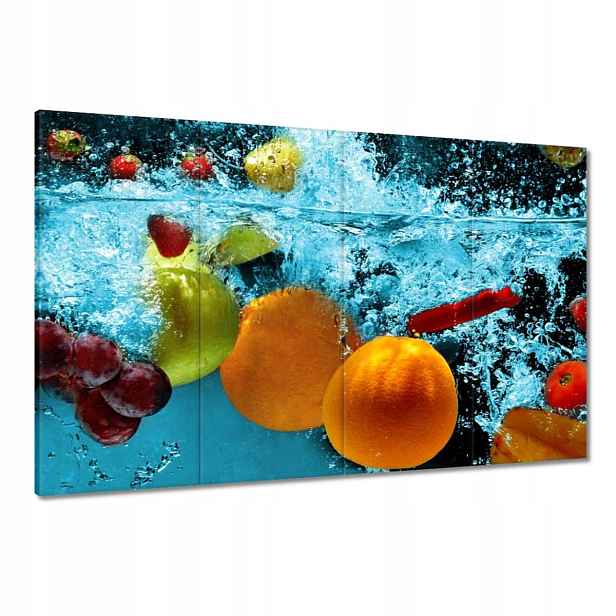 Obrazy 120x80 Modrý štěkot s ovocem
