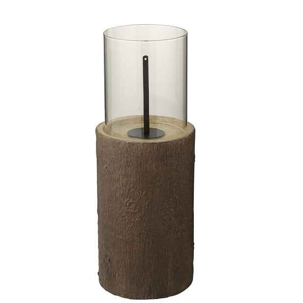 Hnědý biokrb ve tvaru kmene stromu Brasero Trunk - Ø 23*65 cm J-Line by Jolipa