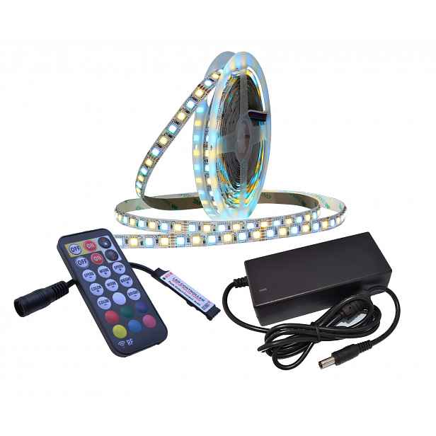Set Led pásek Rgbw+bílý 5 m napájecí zdroj Dálkový Ovladač RF21