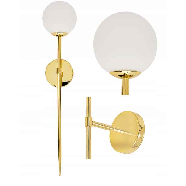 Lampa Nástěnná Lampa Zlatá Vysoká Nástěnná Moderní 90 cm