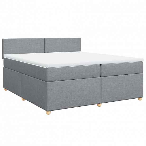 vidaXL Box spring postel s matrací světle šedá 200 x 200 cm textil