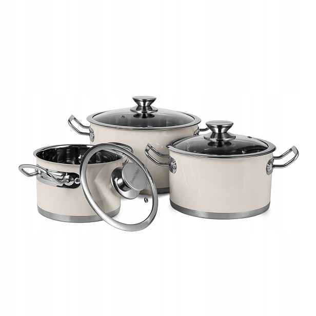 Sada Hrnců Retro Vintage Cuisine Ocel 6cz Indukce krémová