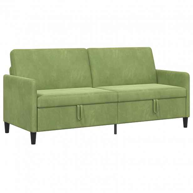 vidaXL Sofa s úložným prostorem Světlá zelená 192 x 78 x 87 cm