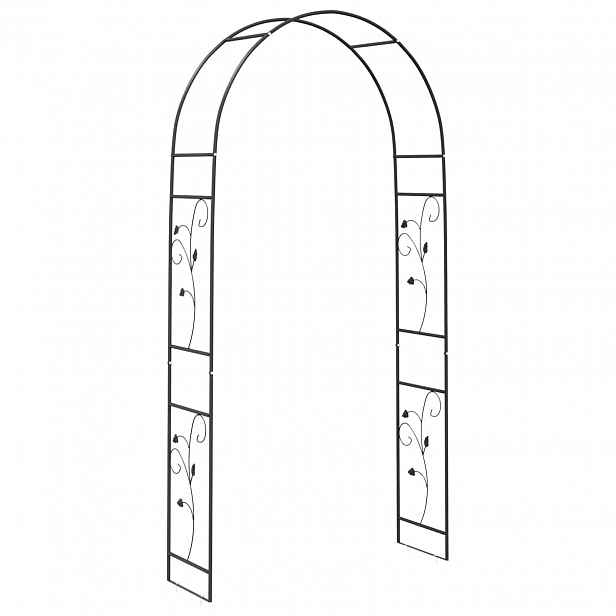 vidaXL Zahradní oblouk Černá 115 x 37 x 231 cm