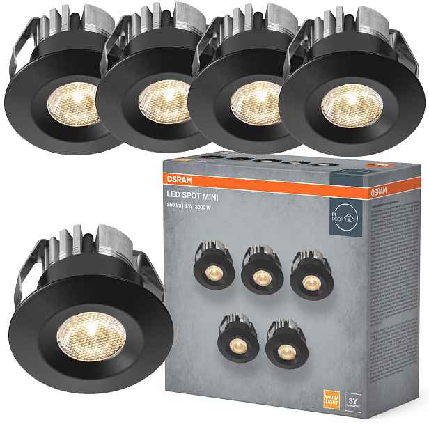 5x Stropní podomítkové Led svítidlo Hermetická podbití IP44 6W 450lm 3000K
