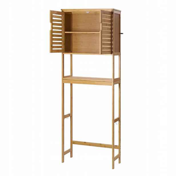 Koupelnová skříňka Wc odolná nastavitelná police bambus 65 x 27 cm Mdf