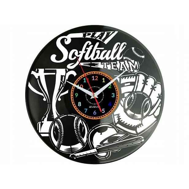 Softball Dárek Originální dekorace do domu Hodiny z vinylové desky