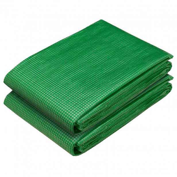vidaXL Plachta s oky 2 ks Zelená 1,5 x 15 m 260 gsm PE