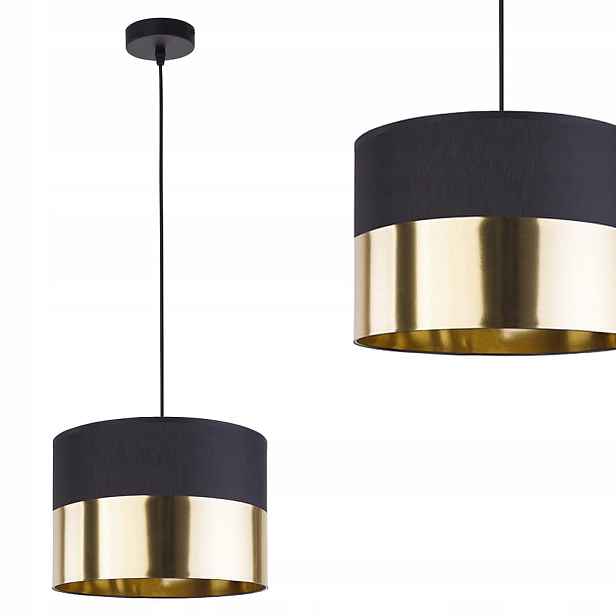 Závěsná lampa Londýn černo-zlatá s ozdobným stínítkem, závit 1xE27 Tk Lighting