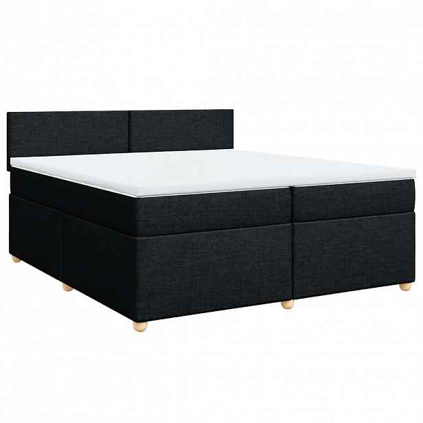 vidaXL Box spring postel s matrací černá 200x200 cm textil