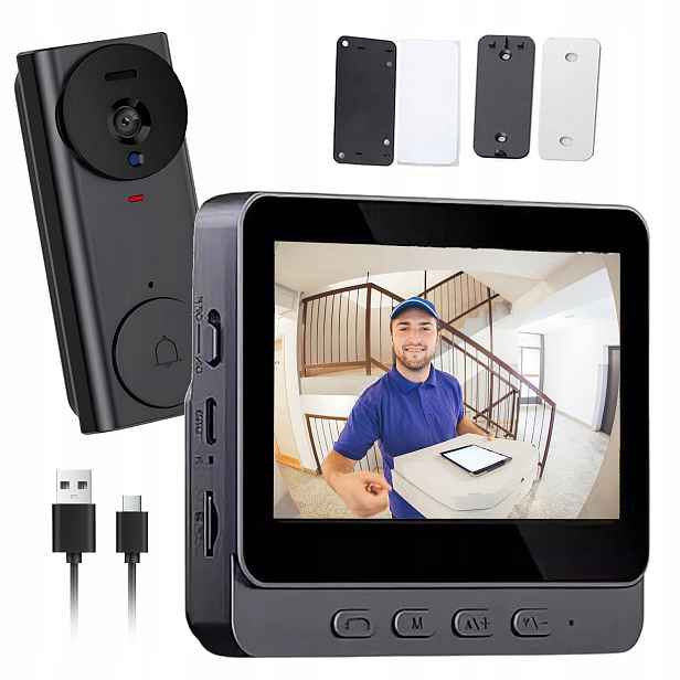 Bezdrátový Zvonek S Kamerou Hd Ips 4.3'' IP65 Videovrátný Videotelefon