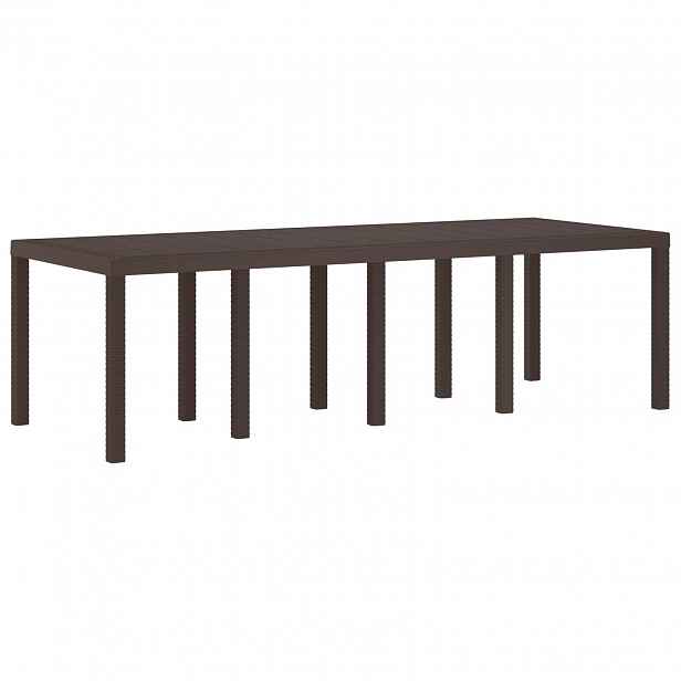 vidaXL Zahradní stůl Hnědá 250 x 100 x 73 cm polyratan