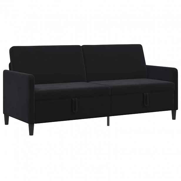 vidaXL Sofa s úložným prostorem Černá 192 x 78 x 87 cm Polyester