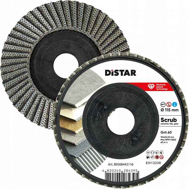 Diamantový kotouč Flap 115 mm #60 Distar Scrub na kamennou keramiku