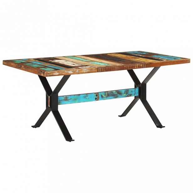 Jídelní stůl dřevo / ocel hnědý 140x70x76 cm