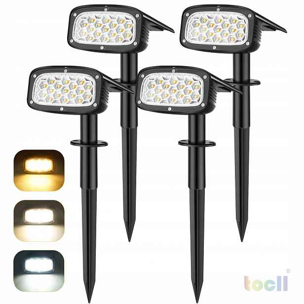 Lampa-Solární Led zahradní reflektor, voděodolný halogen, 2 ks