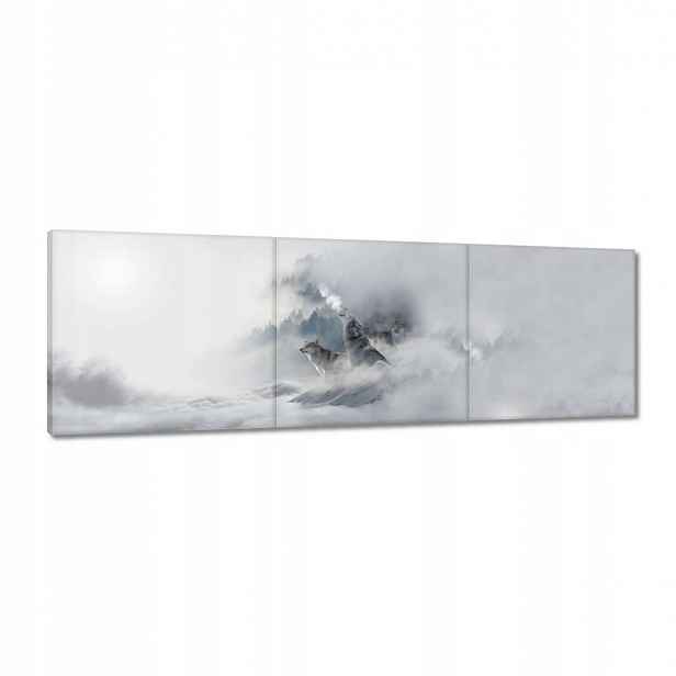 Obrazy 120x40 Vlci v mlze Mlha Zima