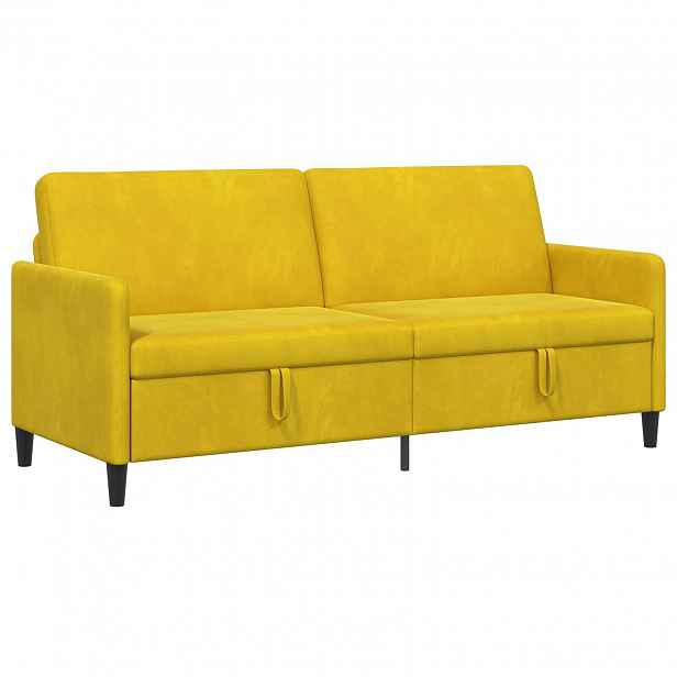 vidaXL Sofa s úložným prostorem Žlutá 192 x 78 x 87 cm Polyester