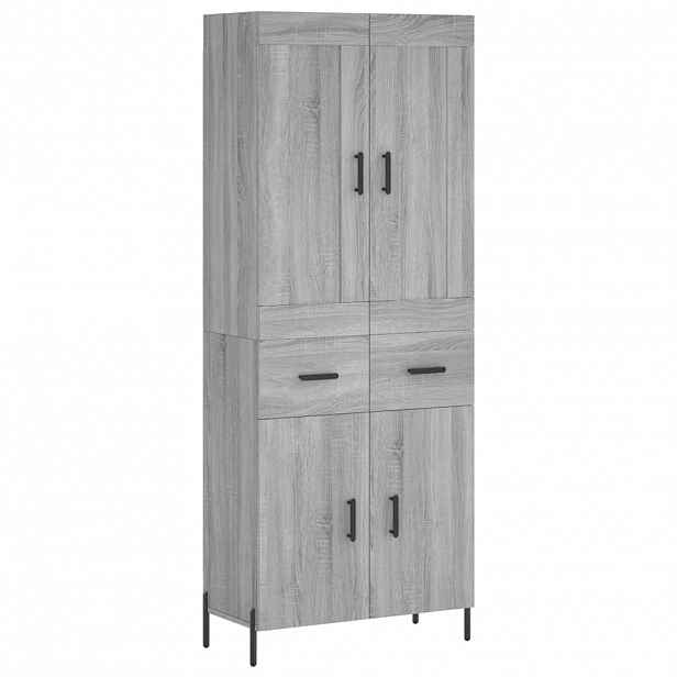 vidaXL Skříň highboard šedá sonoma 69,5 x 34 x 180 cm kompozitní dřevo
