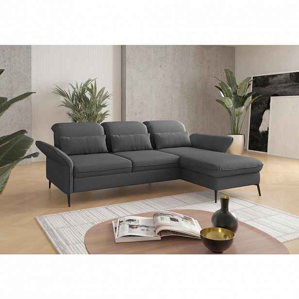 Sit & More ROHOVÁ SEDAČKA, textil, tmavě šedá