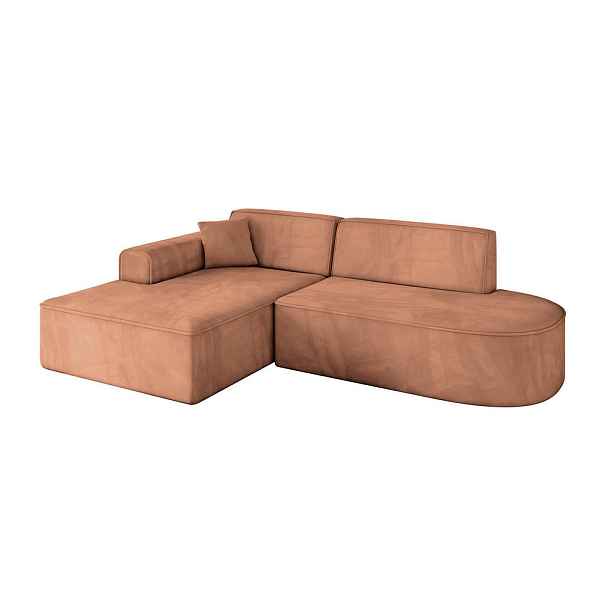 ALTDECOR ROHOVÁ SEDAČKA s otomanem, levá IREA-L1-v3 232x165x77 Meruňková Velur