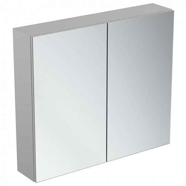 Ideal Standard Mirror&Light - Zrcadlová skříňka 80x70 cm, hliník T3591AL