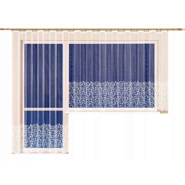 Mg Záclona žakár 4144 Bílá 250x250 cm Hotová S Páskou M