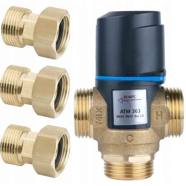 Sada Směšovacích Termostatických Ventilů Afriso Atm 363 1 35-60°C Šroubky