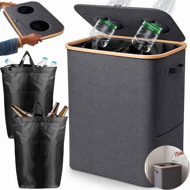 Koš Taška Na Recyklaci Odpadu Plastová Pet Láhev Skládací Nádoba 140 L