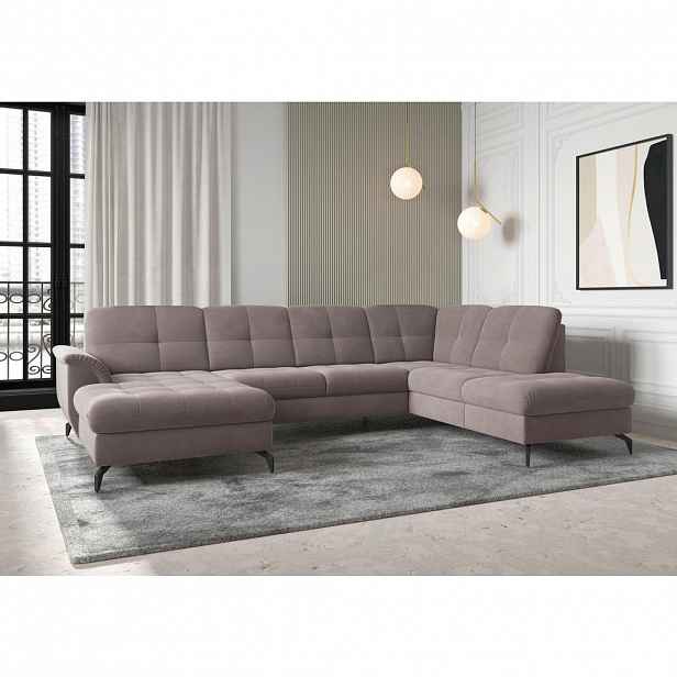 Sit & More SEDACÍ SOUPRAVA, textil, šedohnědá