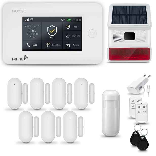 Bezdrátový alarm WiFi+ Gsm 4G s aplikací Tuya, sada Huxgo HXA006 D7BS