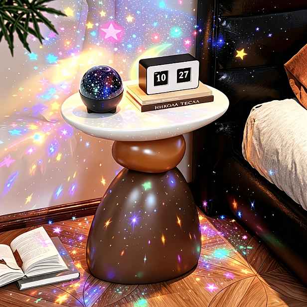 TEMU 1 ks Projekční lampa s Hvězdné Měsíční oblohy, Světlo hvězd a měsíce, Měnící barvy 360° rotující lampa Galaxie, Romantický dárek k narozeninám,