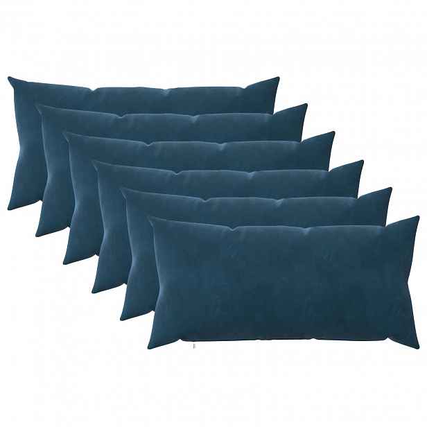 vidaXL Povlak na polštář 6 pcs HEERLEN Modrá 40 x 80 cm Samet