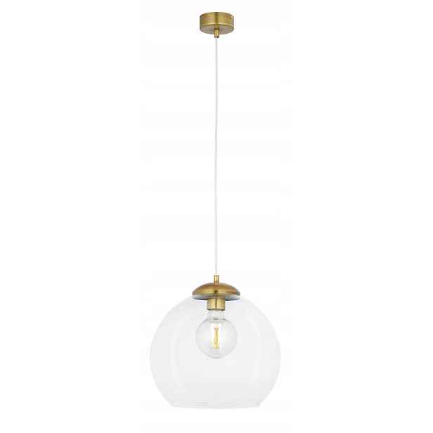 Závěsná bodová lampa mosazná skleněná Asti 1xE27 15W Jupiter