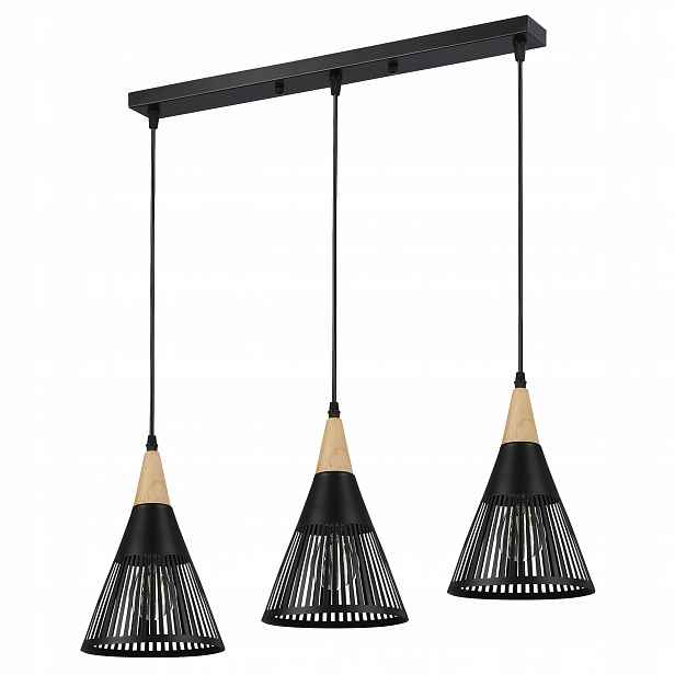 Závěsné stropní svítidlo Led lustr 3x E27 patice Loft Dřevěné