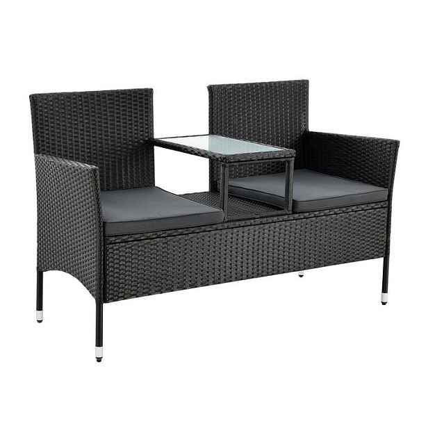 Juskys 107482 zahradní set polyratan černý
