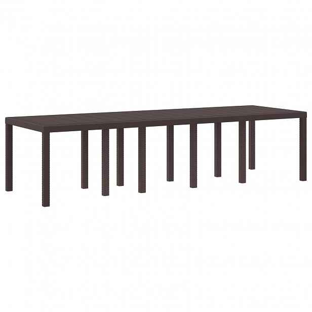 vidaXL Zahradní stůl Hnědá 300 x 100 x 73 cm polyratan